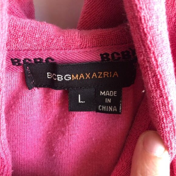 BCBG Terrycloth Zip Front Hoodie with Lace Sleeves - Picture 5 of 5